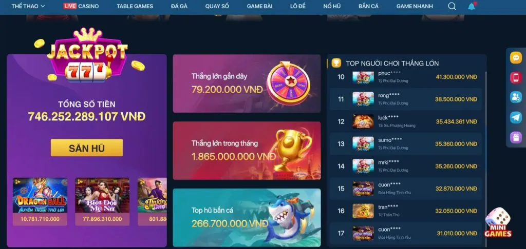 Game Nổ Hũ Jackpot lũy tiến với biểu tượng tiền vàng và thông báo jackpot lớn, hứa hẹn những phần thưởng khổng lồ.